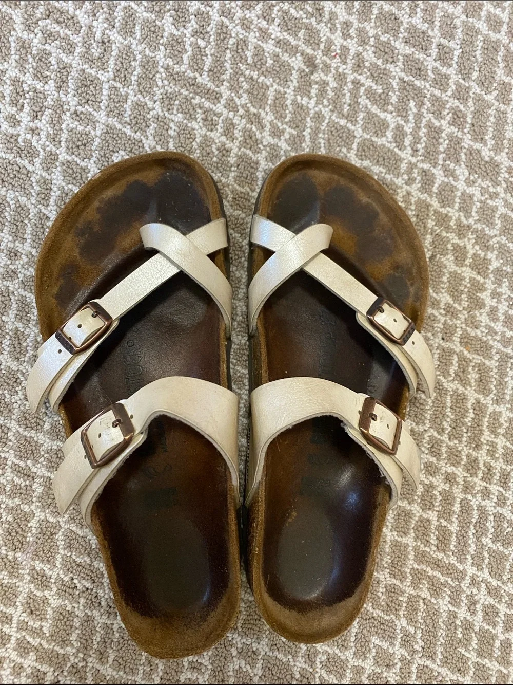 Birkenstock Cream Cross-Strap Kids Sandals with Buckles